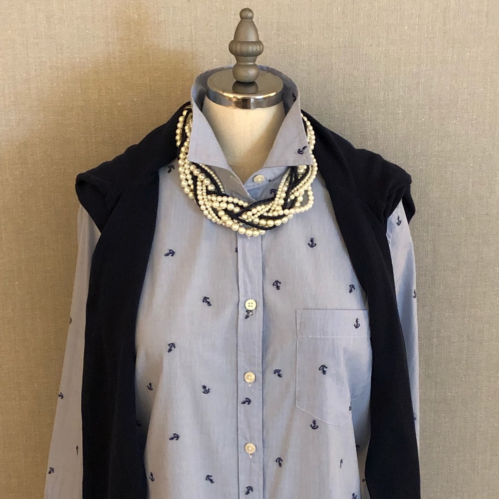 NWOT J Crew Factory Anchor Button-up XS